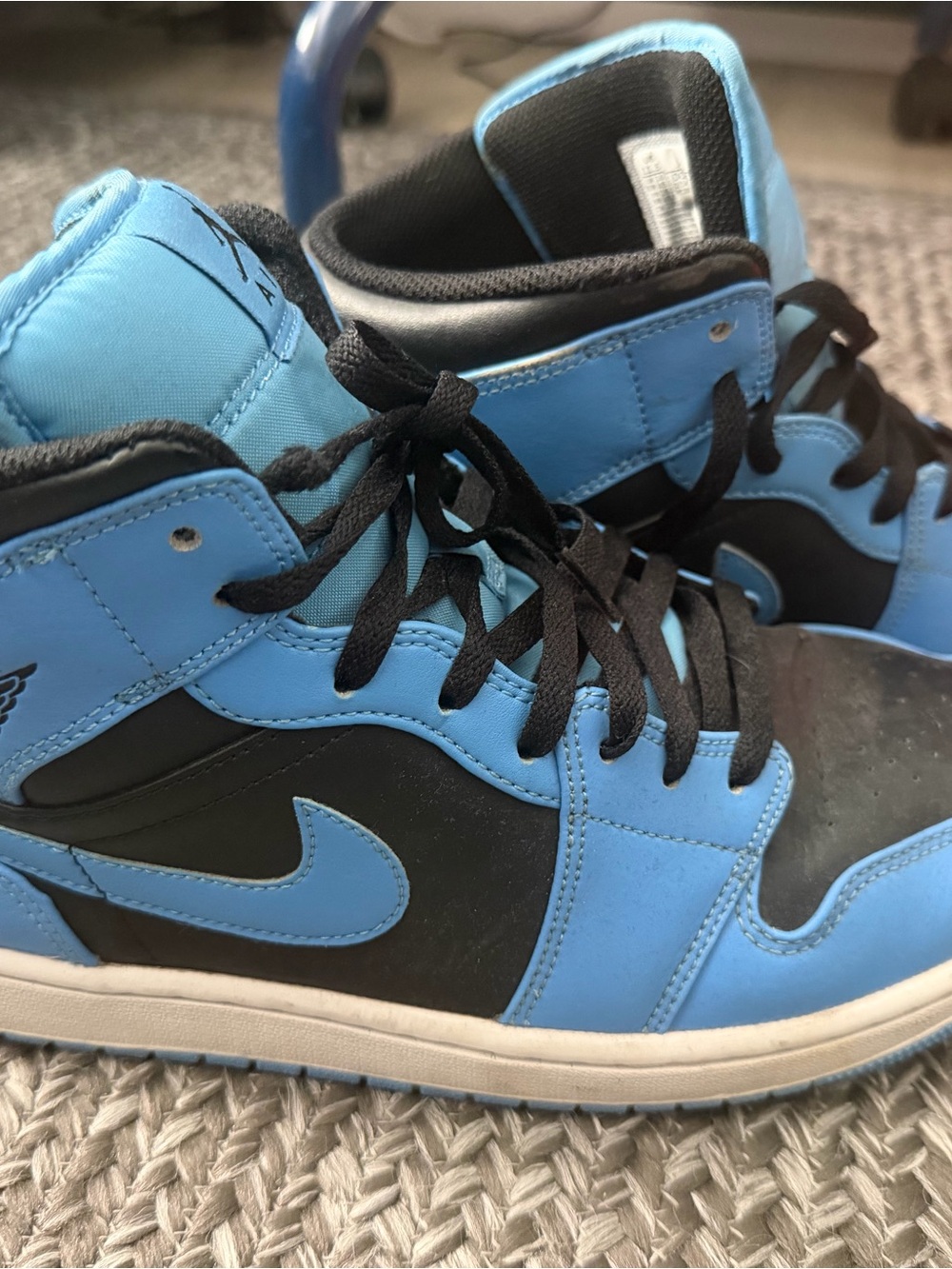 Jordan Men's High-Top Sneakers in Light Blue and Black